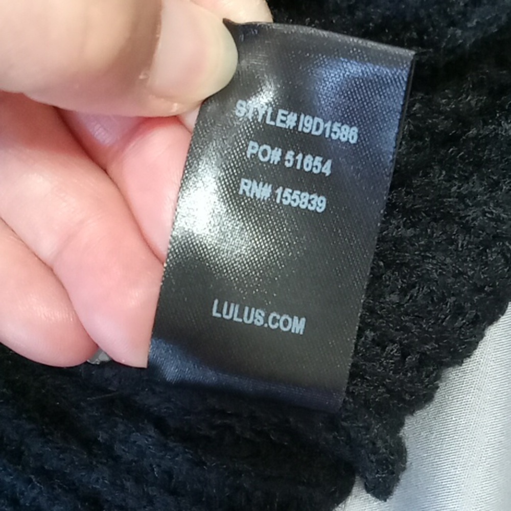 LULU'S Black Knit Dress Stretch Material Women XS Sweater New Winter Extra Small - Picture 8 of 10